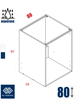 Módulo de Cocina Bajo Blanco 80x58 Horno/Fregadero