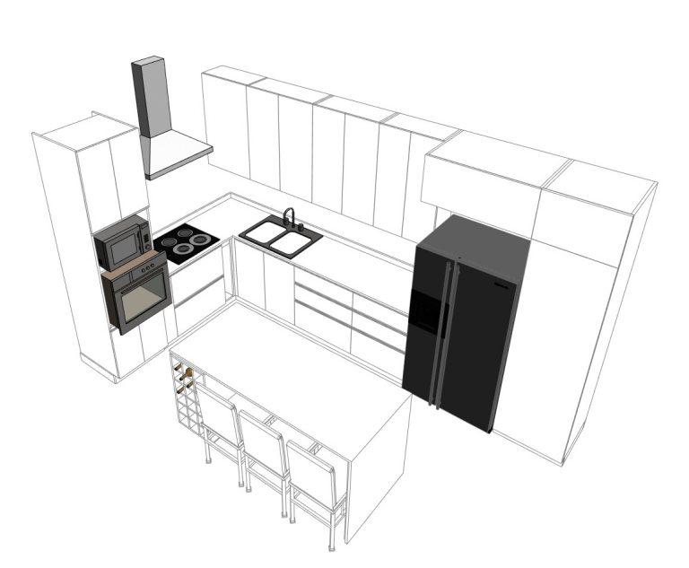 MUEBLE COCINA HIDRÓFUGO BAJO XL800 BLANCO HORNO